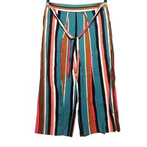 NWOT Wide leg palazzo pants tropea Side flaps Womens XL multicolor stripes Boho
